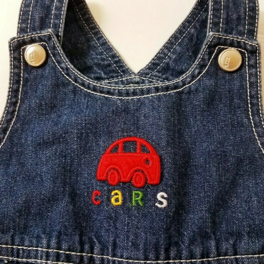 Vintage Gymboree 2001 Cars Denim Romper 3-6M Boys - Picture 2 of 9